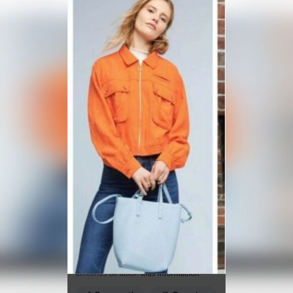 Cartonnier Orange Utility Jacket with Sporty Cropped Fit - Picture 1 of 8